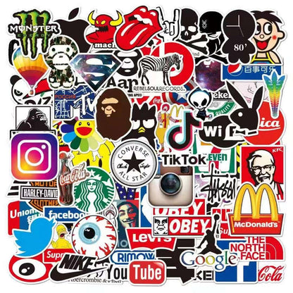 100pcs MultiColor Fashion Graffiti Stickers, Waterproof for Laptop Luggage Skate