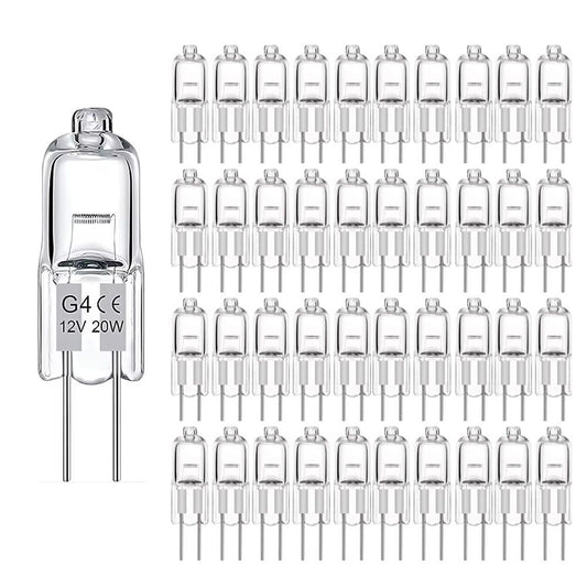 10-Pack G4 Halogen Bulbs 20W 12V, Warm White