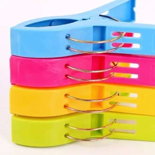 12 pcs Large Clothes Pegs, MultiColor, for Towel and Beach Towel