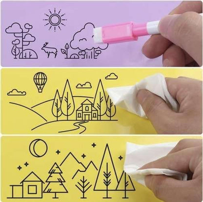 12-Pack Whiteboard Pens with Eraser and Magnet, MultiColor