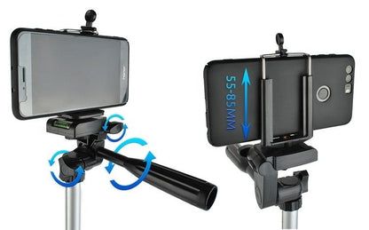 Phone Tripod Black, Mobile Camera Stand & Selfie Stick with Adjustable Height