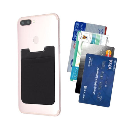 2-Pack Universal Self-Adhesive Mobile Wallet Card Holder, Black