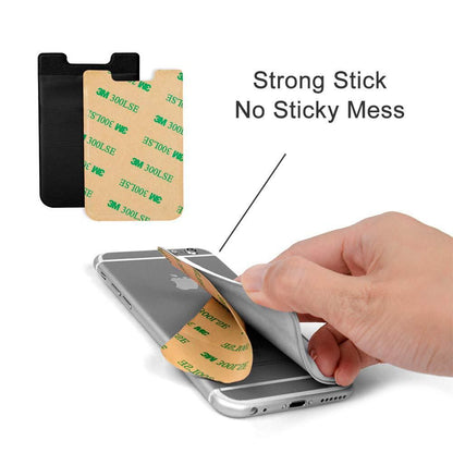 2-Pack Universal Self-Adhesive Mobile Wallet Card Holder, Black