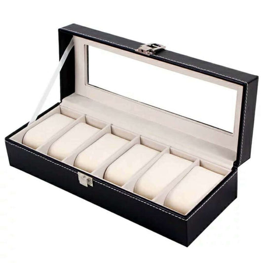 6 Watch Box Luxury Storage Case, Black, compatible with Urbox