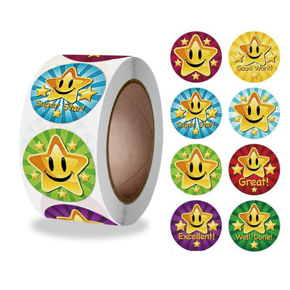 500pcs Star Cartoon Stickers, MultiColor