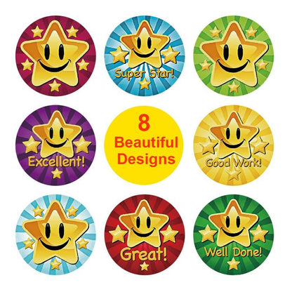 500pcs Star Cartoon Stickers, MultiColor