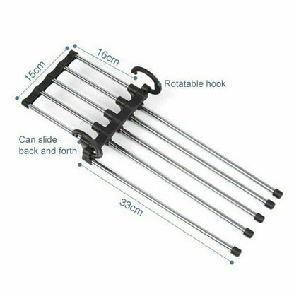 5-Pants Hanger Organizer with Connection Hook, White