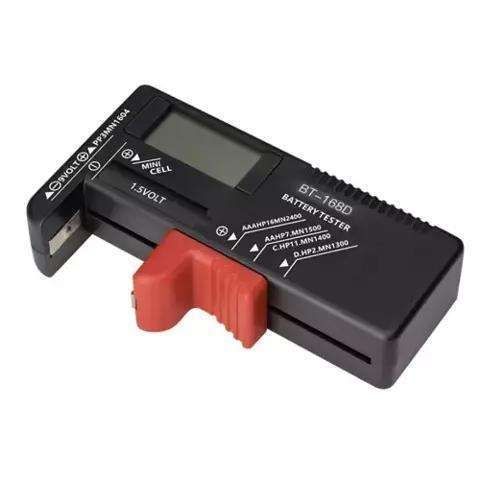 Battery tester with LCD display, black