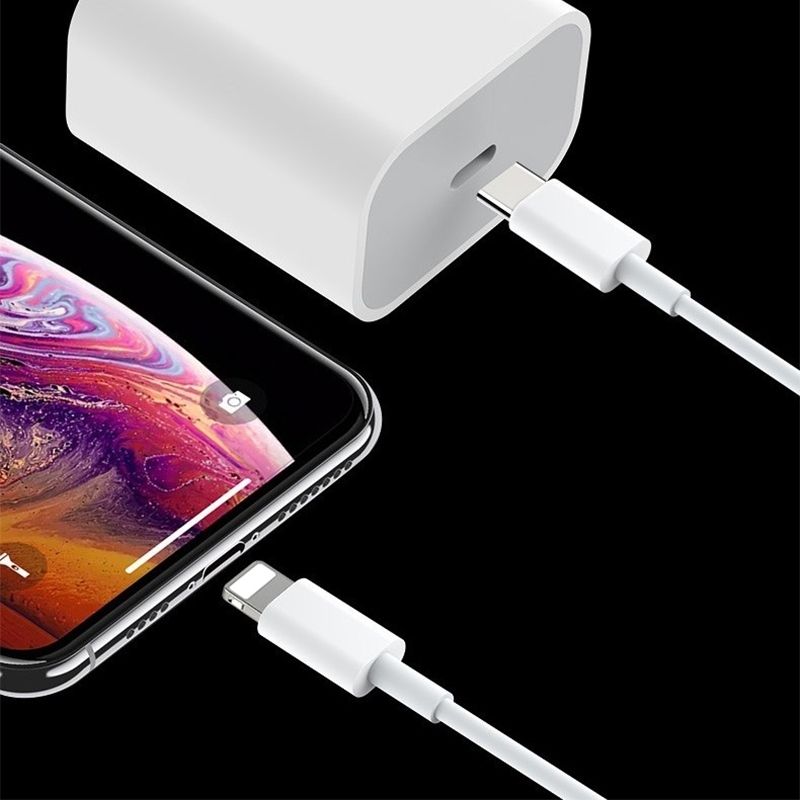 20W Fast Charger with USB-C to Lightning Cable 2m, White, Compatible with iPhone