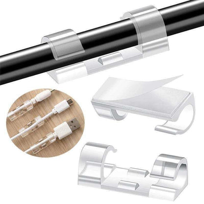 20-pack Cable Holder Self-Adhesive Cable Clips, Large Transparent