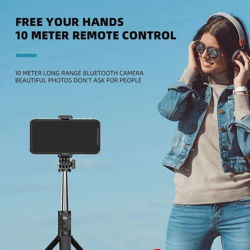 Bluetooth Mobile Stand P20S with Remote Control, Extendable, Compatible with iPhone Samsung