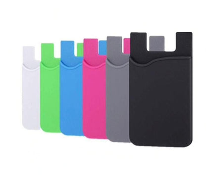 2-Pack Universal Mobile Wallet Card Holder Self-Adhesive, Dark Pink
