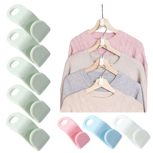 50 MultiColor Clothes Hangers with Connecting Hook, 50-Pack