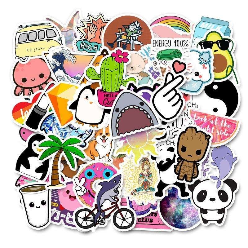 50pcs Animal Cartoon Stickers, MultiColor Decals for Kids and DIY Crafts