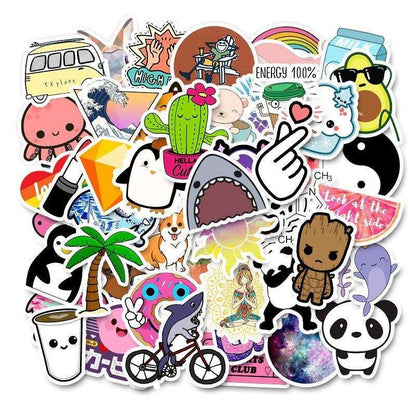 50pcs Animal Cartoon Stickers, MultiColor Decals for Kids and DIY Crafts