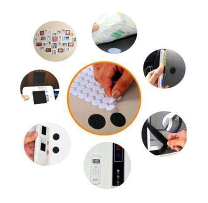 1500 pairs Round Self-Adhesive Velcro Black, 12mm