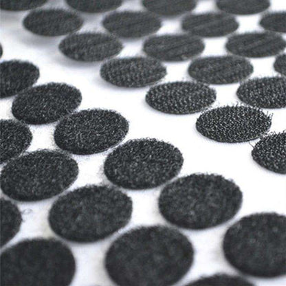1500 pairs Round Self-Adhesive Velcro Black, 12mm