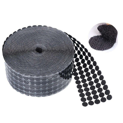 1500 pairs Round Self-Adhesive Velcro Black, 12mm