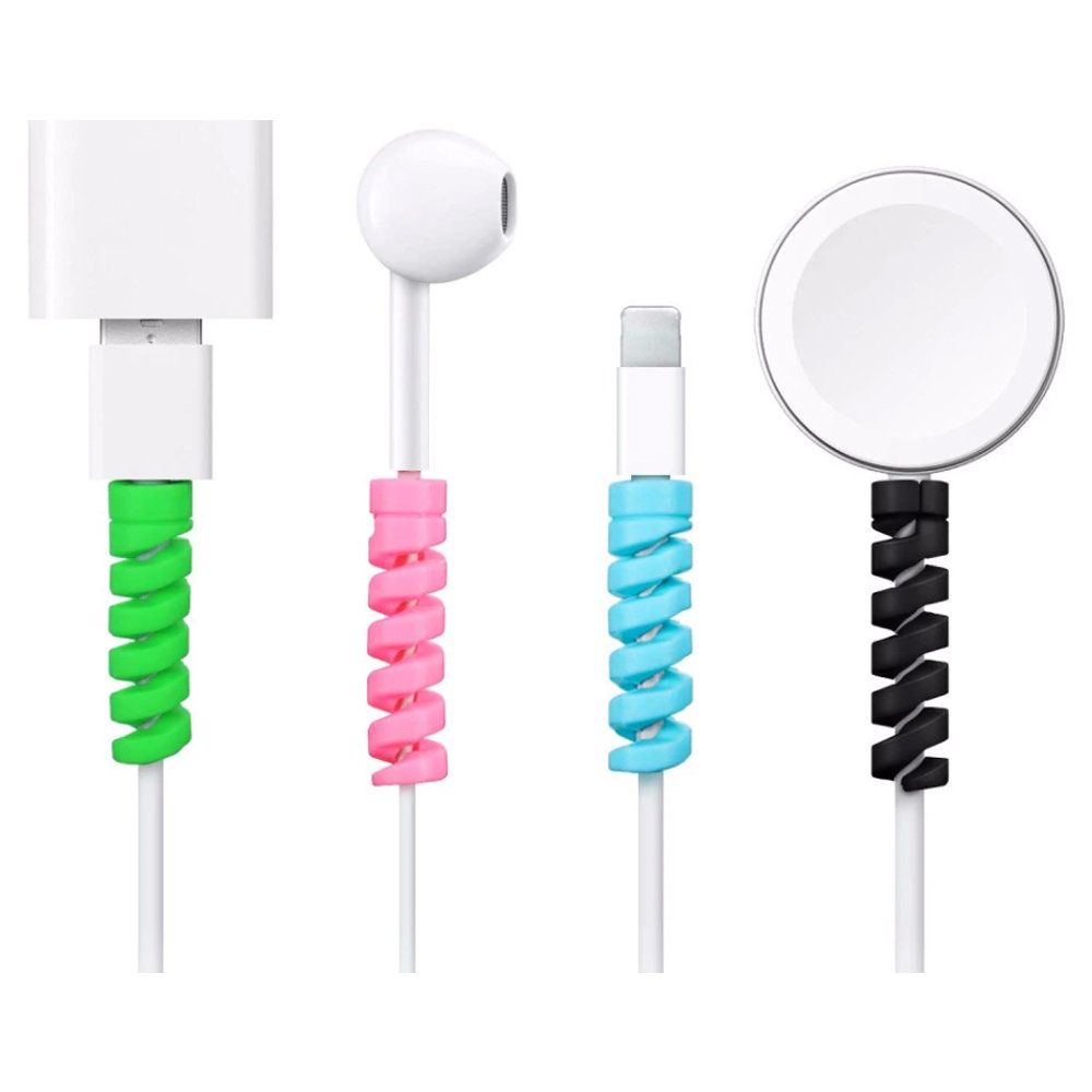 8 pack Universal Cable Protector Spiral Bites, MultiColor