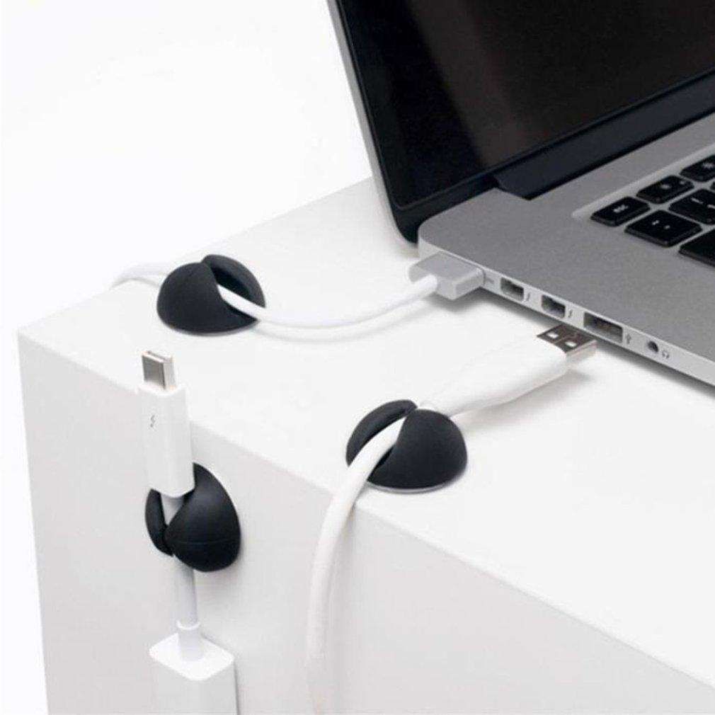 6-Pack Self-Adhesive Round Cable Holders, Black