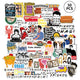 50pcs Fashion Graffiti Stickers, Waterproof for Laptop & Skateboard, Compatible with Friends