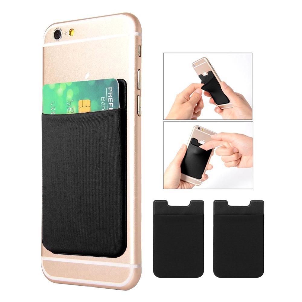 Universal Mobile Wallet Card Holder Self-adhesive Black