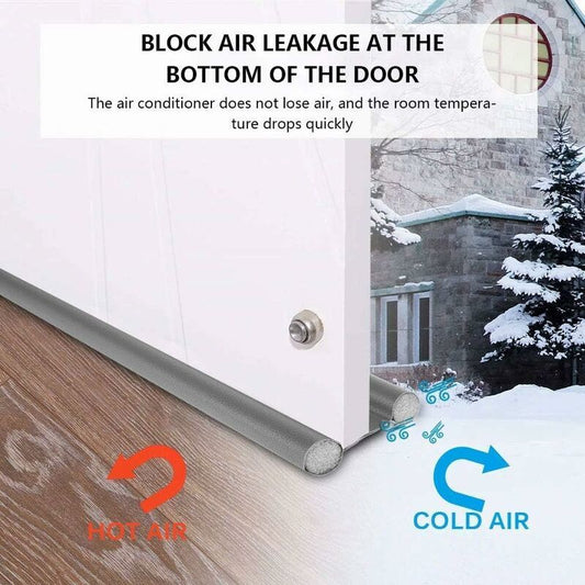 1 Pack Double Insulated Door Draft Stopper Grey Noise and Cold Protection