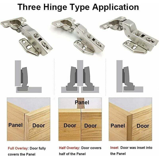 8 Pack 110 Degree Full Overlay Cabinet Hinges with Built In Damper Self Closing for Kitchen Doors
