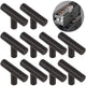10 Pack Black Stainless Steel Kitchen Cabinet Door Handles, 50mm Hole Spacing