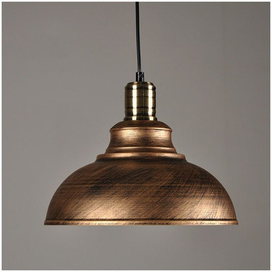 2 Pack Industrial Vintage E27 Pendant Light Copper Rust Ceiling Lamp Shade, 29cm Diameter