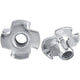 50 Pieces T Nuts 4 Prong Zinc Plated Steel for Woodworking Furniture, M5