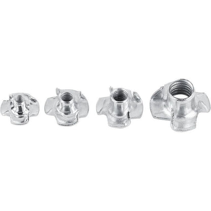 50 Pieces T Nuts 4 Prong Zinc Plated Steel for Woodworking Furniture, M5