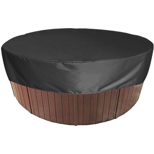 Round Swimming Pool Solar Cover Waterproof Spa Protective Cover 190T for Outdoor Spas, Black, 200 x 30cm