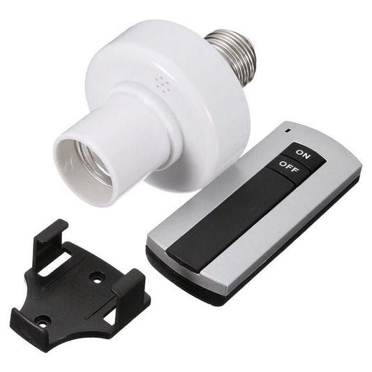E27 220v Wireless Remote Control Light Lamp Bulb Cap Holder Socket Switch