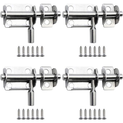 4 Pieces Mini Stainless Steel Sliding Door Latches Safety Door Latches with Screws for Bathroom Door Wooden Door Pet Door Bedroom, 65mm