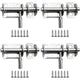 4 Pieces Mini Stainless Steel Sliding Door Latches Safety Door Latches with Screws for Bathroom Door Wooden Door Pet Door Bedroom, 65mm