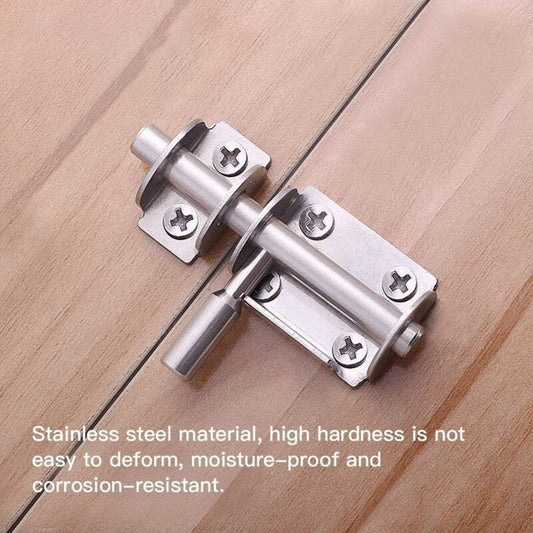 4 Pieces Mini Stainless Steel Sliding Door Latches Safety Door Latches with Screws for Bathroom Door Wooden Door Pet Door Bedroom, 65mm
