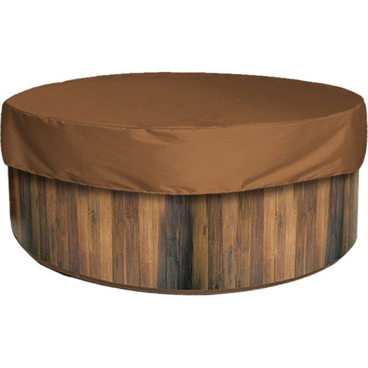 Round Swimming Pool Solar Cover Waterproof Spa Protective Cover 190T for Outdoor Spas, Brown, 190 x 30cm