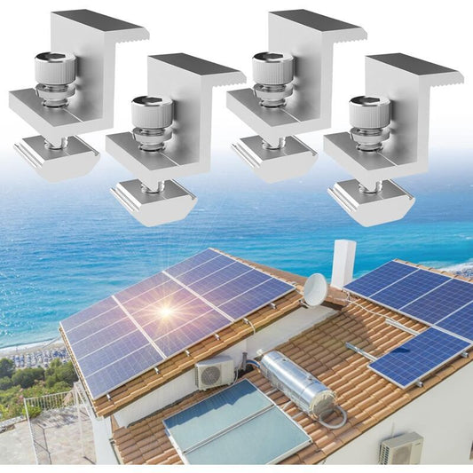 4 Pieces Solar Panel Edge Clamp Brackets for 30mm Module Height