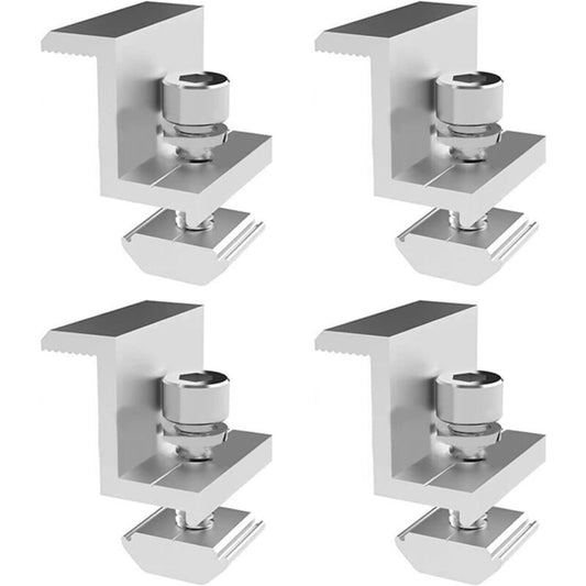 4 Pieces Solar Panel Edge Clamp Brackets for 30mm Module Height