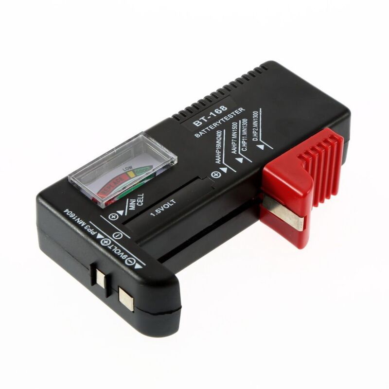 2 Pack Digital Battery Tester Voltage Checker and Power Level Checker Combo for AA AAA C D 9V 1.5V Button Cell Battery