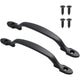 2 Pack 6.25 Cast Iron Barn Door Handle, Rustic Style, for Doors, Gates, Fences, Garage, Closet, Outdoor and Indoor Black