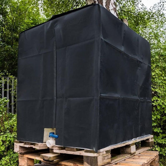 Water Tank Cover, IBC Tank Cover for 1000L Tank, Water Tank Container Protective Cover, Anti Dust Anti UV Anti Rain, Black, 120 x 100 x 116cm