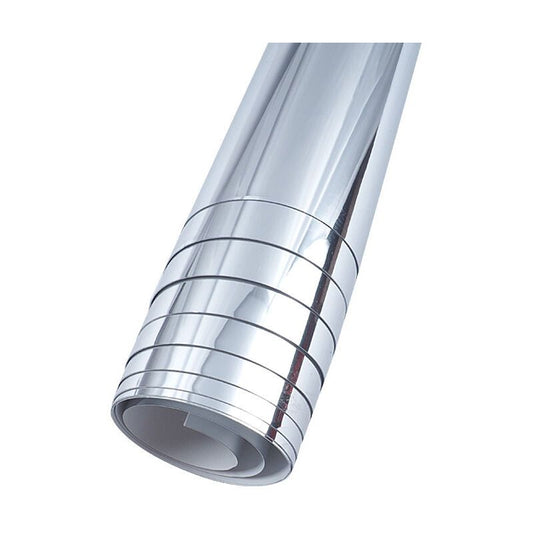 Self Adhesive Silver Reflective Mirror Vinyl Sticker Roll for KTV Bar Restaurant Wallpaper, 50 x 200cm, 0.1mm
