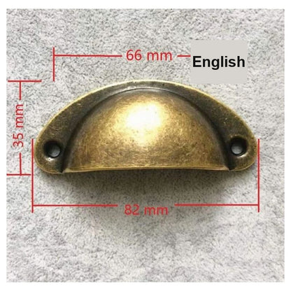 Furniture Handle 20 Vintage Shell Handle for Drawer Cupboard Furniture Kitchen, Curved Iron Retro Cupboard Door Knob X Antique Brass, 8.2cm, 3.5cm