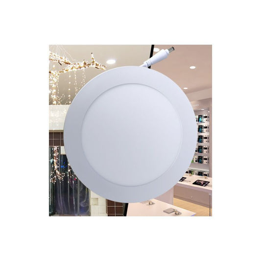 2 Pack White Round Recessed Panel Lights for Cabinet Bathroom Stairwell 6500K, 6W