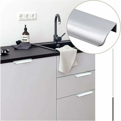 10 Pack Brushed Nickel Kitchen Pulls Invisible Pulls Kitchen Pulls Stainless Steel Kitchen Pulls, Center to Center, 128mm