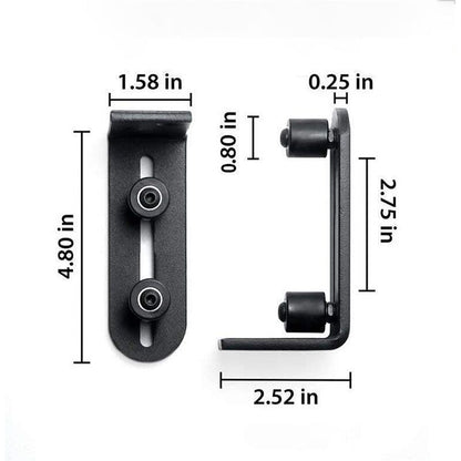Sliding Barn Door Floor Guide Wall Mount Adjustable Ball Bearing Guide, Black, 120 x 50 x 60mm