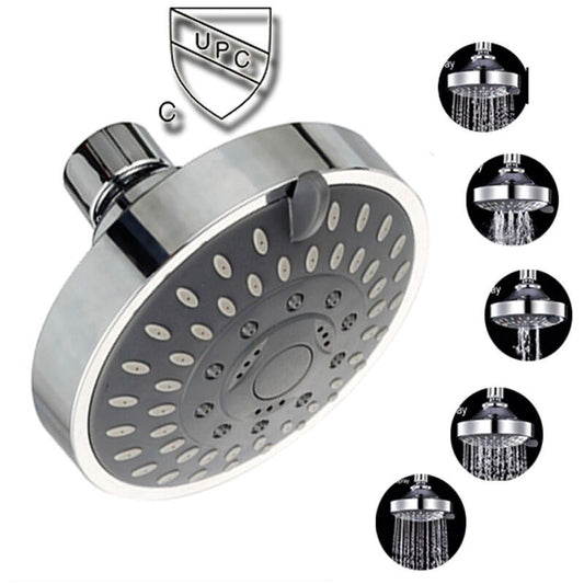 Adjustable Chrome Shower Head, Steel Round Rain Shower Head Mirror Face Shower Head