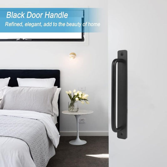 2 Pieces Black Aluminum Alloy Sliding Door Handles with 4 Screws for Barn Door Wardrobe Closet, 211mm